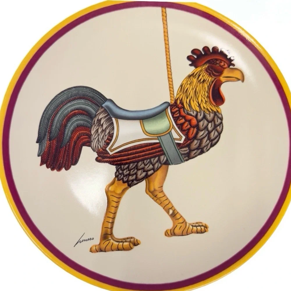 Vintage Lowell Herrero Animal Folk Art Carousel-Themed Collector Plates 1985 (4) - Picture 6 of 8